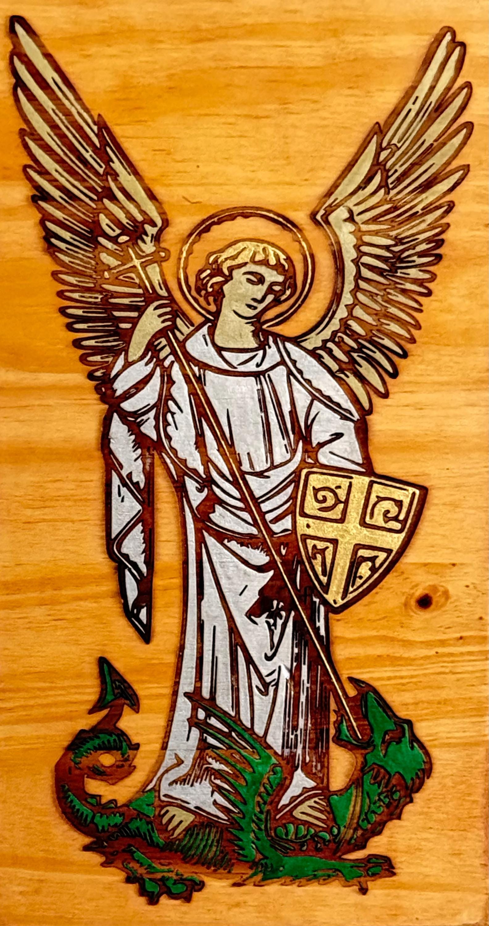 St. Michael the Archangel Fighting the Dragon - Etsy