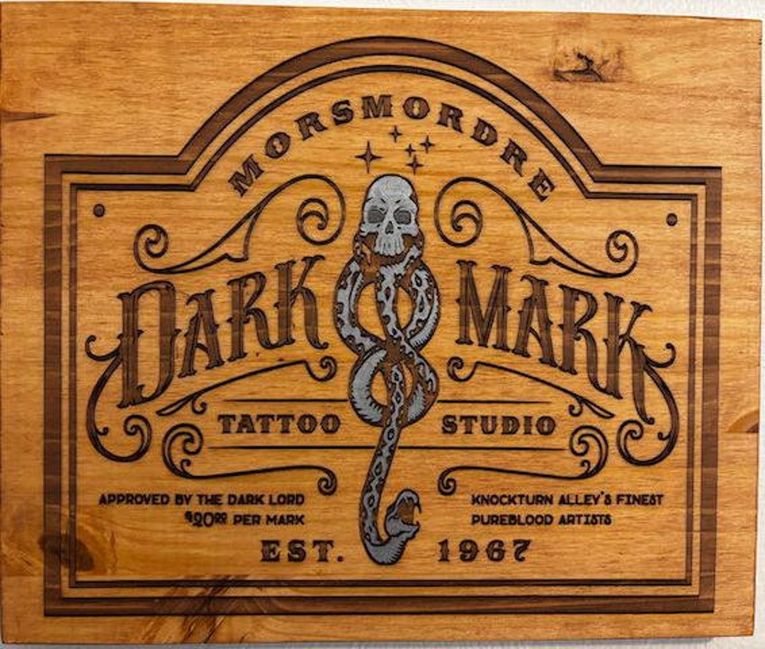 Dark Mark Tattoo Studio Sign- Wizardly fanart! - Etsy België, image size:1080x916