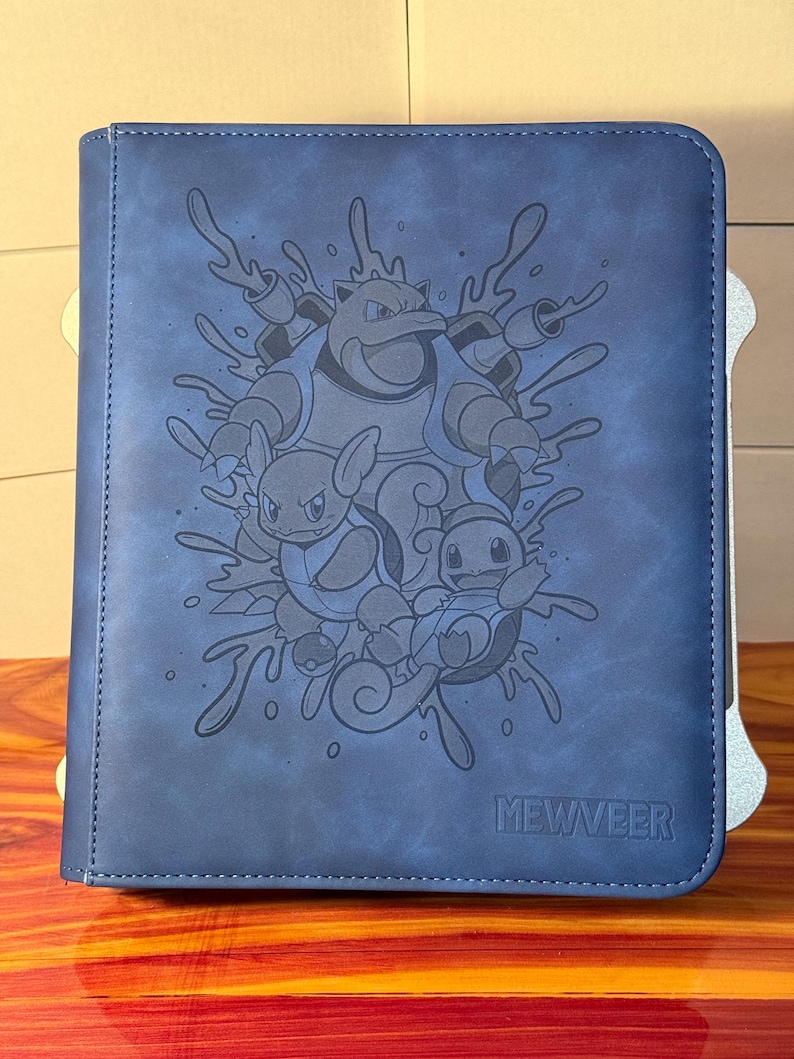Top Loader Custom Pokémon Card Binder-blastoise, Wartortle, Squirtle ...