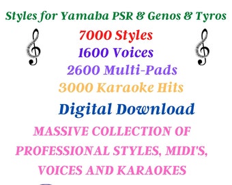 Stili Yamaha PSR e Tyros, Genos, Karaoke, Pacchetto libreria vocale