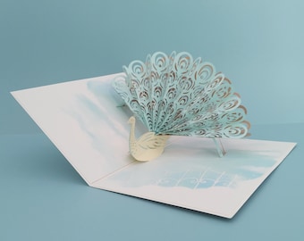 Peacock Pop up Card | Etsy
