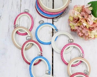 Nurge Flexi Hoop Telaio Da Ricamo Rotondo 9,5 Cm Rosso, Per Punto Croce E Display, Anello In Gomma E Plastica - 3