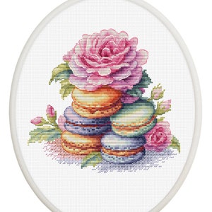 Cross Stitch Kit with Hoop Included Luca-S - French Macarons, BC226