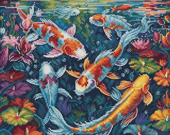 Cross Stitch Kit Luca-S - BU5030, The Aquarium