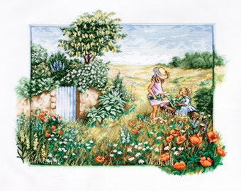 Cross Stitch Kit Luca-S - Landscape with Poppies, BU4013
