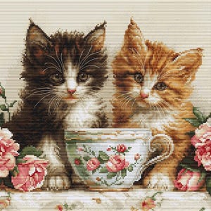 Cross Stitch Kit Luca-S GOLD - Morning of the Cats, BU5070