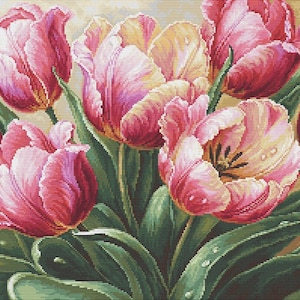 Petit Point Kit Luca-S GOLD - Graceful Tulips, G718
