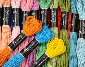 Embroidery Thread  Color Nr. "421 - 490" for Cross Stitch and Needlework, Luca-S Stranded Cotton