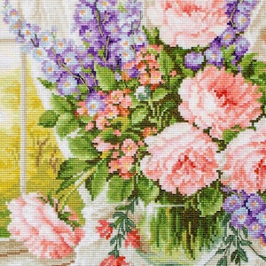 Cross Stitch Kit Luca-S - Flowers at the Window, BU4016