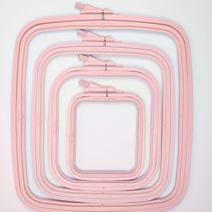 Embroidery Hoop, Pink Square Cross Stitch Hoop, Nurge Needlecraft Hoop