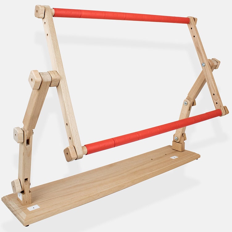 Supporto Regolabile Per Punto Croce E Ricamo | Telaio Da Pavimento In Acciaio Inox, Altezza 85 Cm, Larghezza 80 Cm