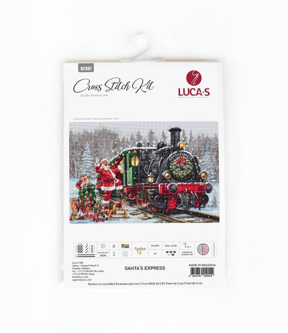 Broderie point compté à pas cher Luca-S fillette, chaton et gâteau LB1054