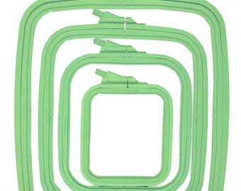 Embroidery Hoop, Green Square Cross Stitch Hoop, Nurge Needlecraft Hoop