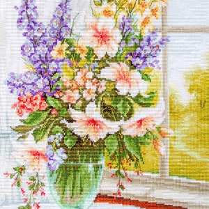 Cross Stitch Kit Luca-S - Flowers by the window BU4015