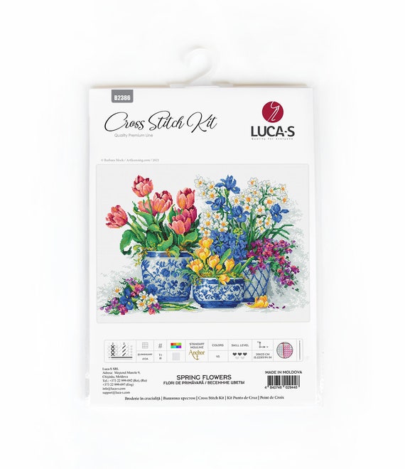 Luca-S Kit Punto de Cruz con Recuento Rosas Amarillas y Rosas Bengala  9.8x11.8 in