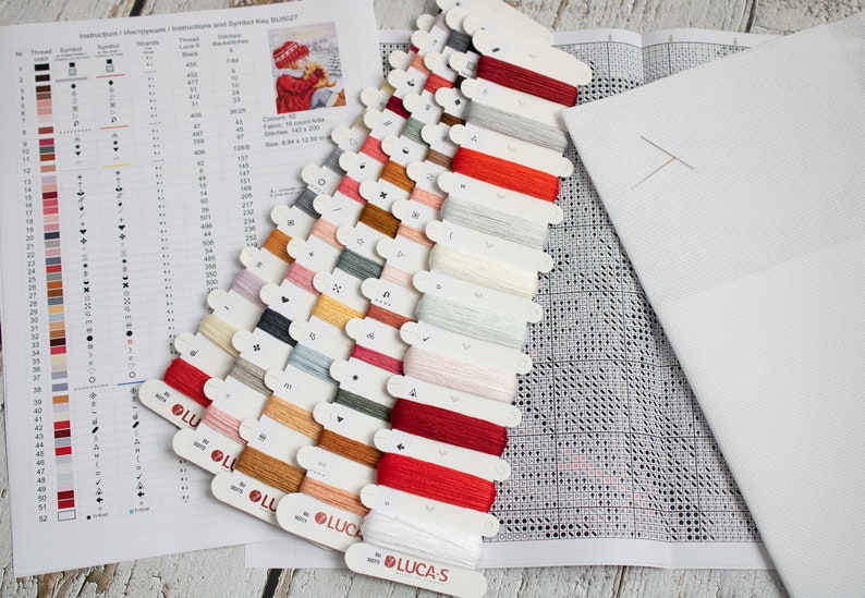 Cross Stitch Kit Luca-S - Girl Kissing Puppy, BU5027 image 5