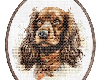 Cross Stitch Kit with Hoop Included Luca-S - The Cocker Spaniel, BC223