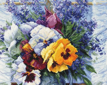 Luca-S LB2248 Kit Point De Croix Motif Plaisir D'Été 28x20 Cm - Toile Zweigart Et Fils Anchor