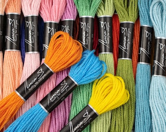 Embroidery Thread Color Nr. "491 to 507" for Cross Stitch and Needlework, Luca-S Stranded Cotton