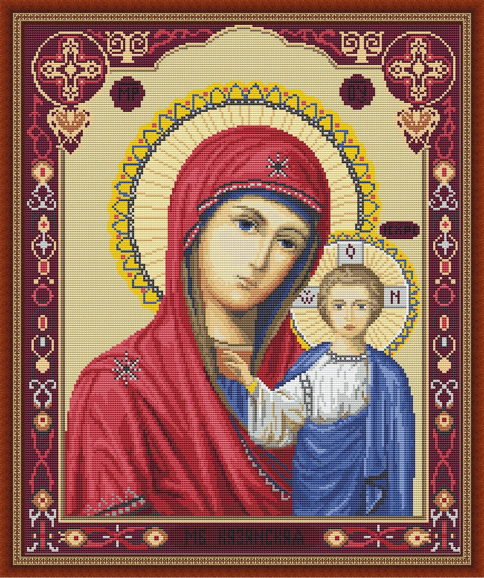 ルーカスママさん専用 Cross Stitch Kit Luca-s - Icon of Kazan Mother of God, B446 - Etsy