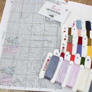 Kit Punto Croce Luca-S London BU5006: Tela Zweigart, 58 Colori, Design Londra - 44,5x31,8 Cm