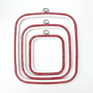 Red Square Embroidery Hoop - Nurge Flexible Cross Stitch Hoop