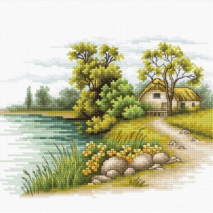 Cross Stitch Kit Luca-S - Landscape with a Lake, B2283