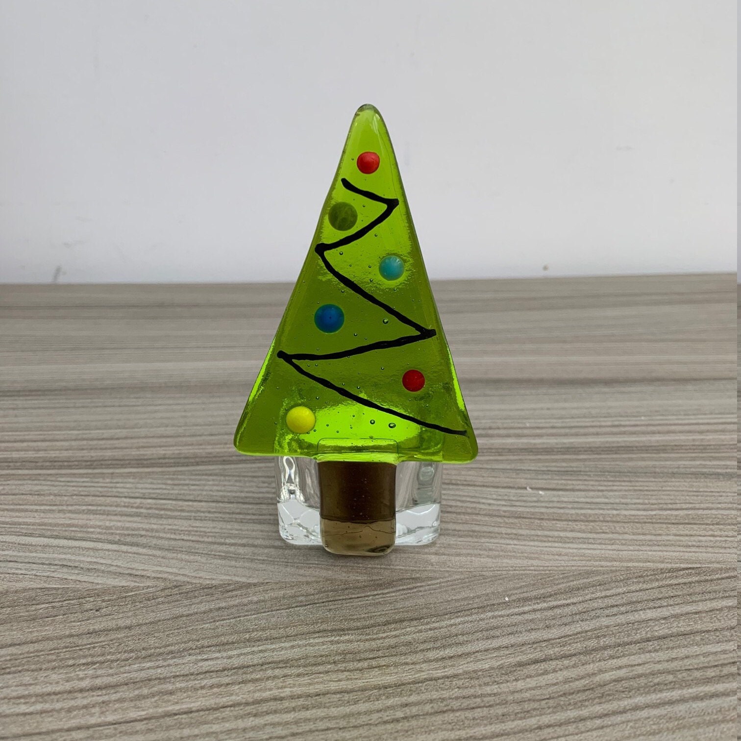 Small Fused Glass Christmas Tree Tealight Holder 10 Cm X 5 Cm. Etsy UK