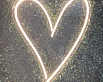 Script Heart Neon Sign