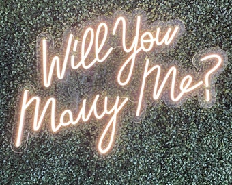 Will You Marry Me? Script Neon Sign
