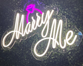 Marry Me with Ring Neon Sign