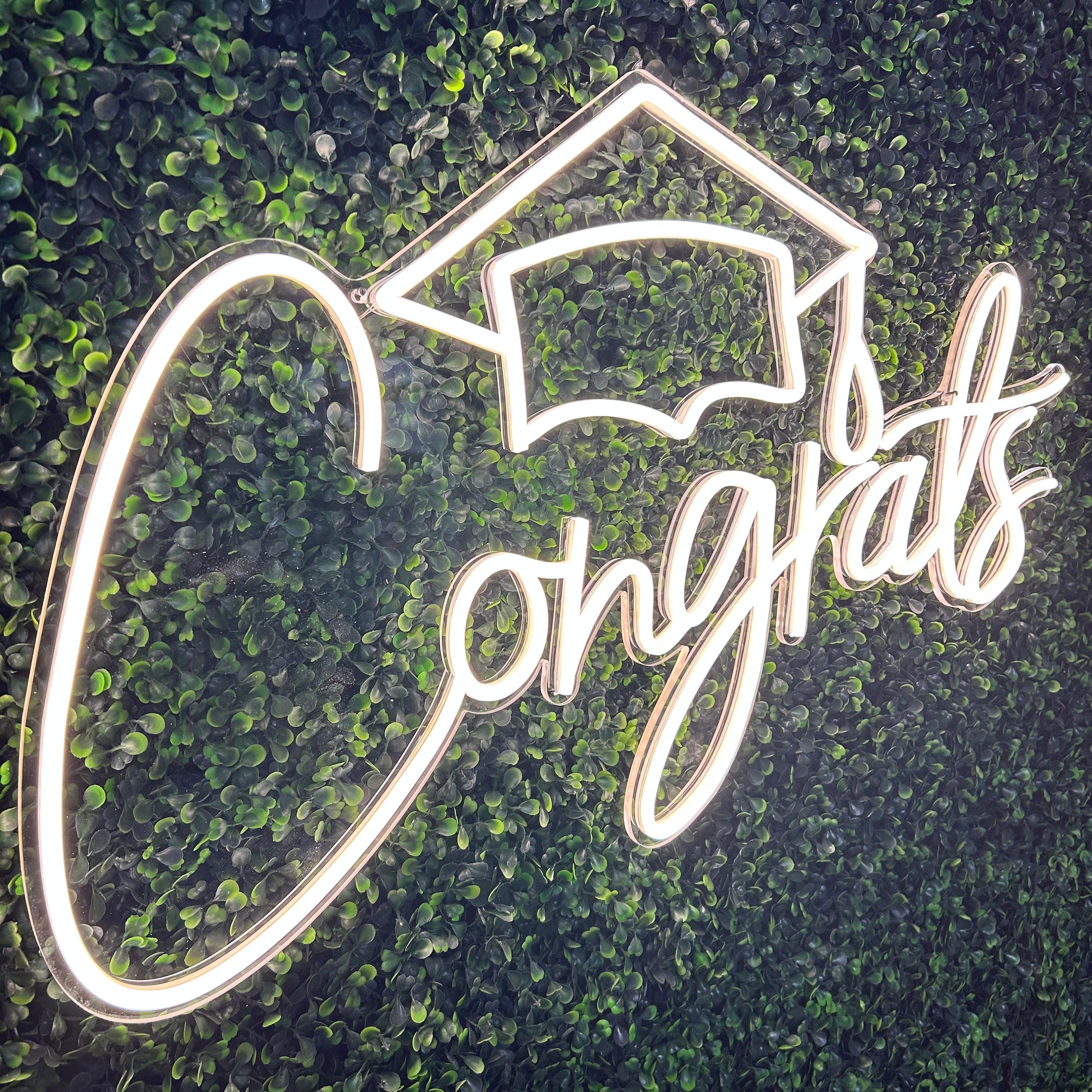 Congrats With Grad Cap Neon Sign - Etsy