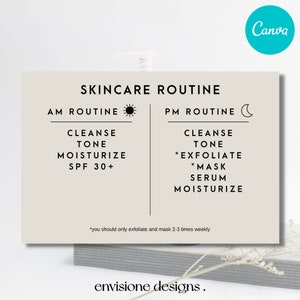 Care Card Canva Template, Aftercare Card, Skincare Routine