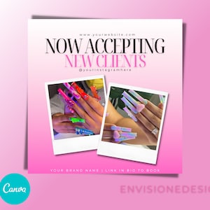 Now Booking Canva Template, Hair Flyer, Appointments Available Flyer, Sale Flyer, Press on Nails Flyer, Instagram Content, Lash, Makeup, Wax