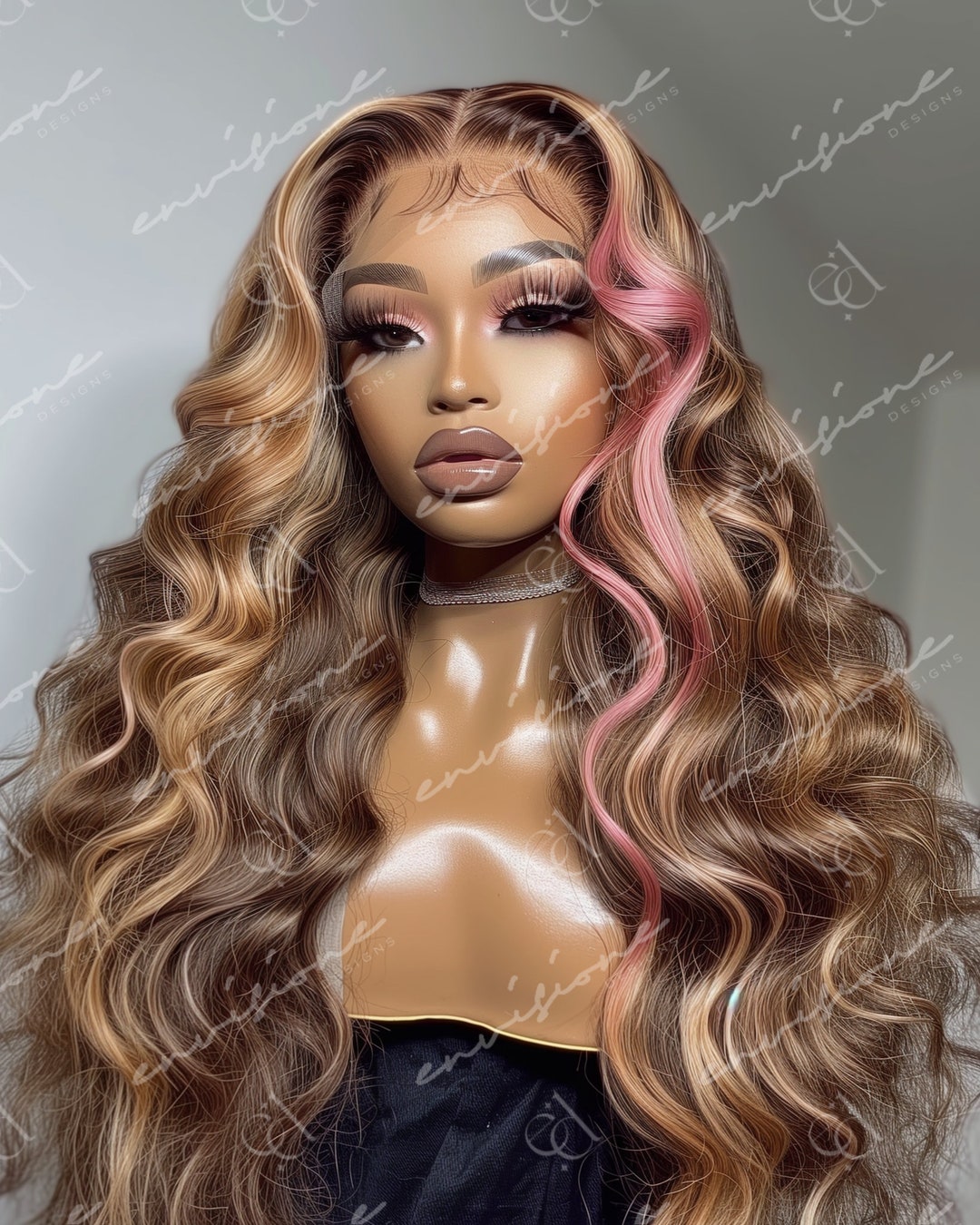 Wig Mannequin Stock Photo, Wig Stock Photo, Instant Download, AI