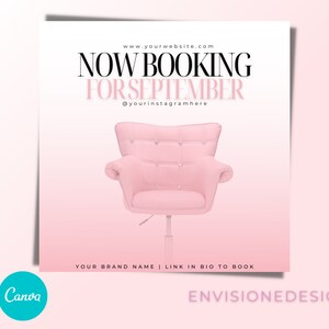 Now Booking Canva Template, Hair Flyer, Rendez-vous disponibles Flyer, Sale Flyer, Press on Nails Flyer, Instagram Content, Lash, Makeup, Wax