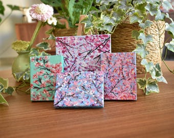 Eigenlijk handgemaakte magneet kersenbloesem miniatuurschilderij: bloemen lentedecor