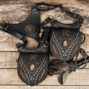 Leder Holster Tasche, Leder Holster Gürtel, Festival Gürtel, Pocket Holster, Steampunk Accessoires, Gebrauchstasche, Burning Man Holster
