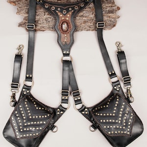 Leather Holster Bag, Festival Belt, Pocket Holster, Steampunk Accessories, Utility Holster Bag, Burning Man holster