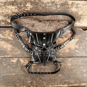 Handmade Leather Waist Thigh Belt || With Nickle Silver Fitting || For Biker's || For Adventures || Festival leather waist bag ||