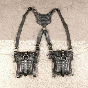 Leather Holster Bag, Leather Holster Belt, Festival Belt, Pocket Holster, Steampunk Accessories, Utility Holster Bag, Burning Man holster