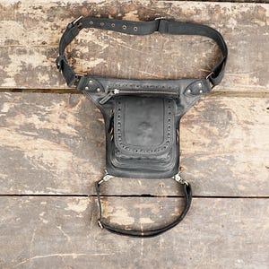 Leather Waist Thigh Belt, Handcrafted Leather belt, Adjustable Thigh Belt, Functional Leather Wear, Waist Thigh Strap, Motorcycle Style.