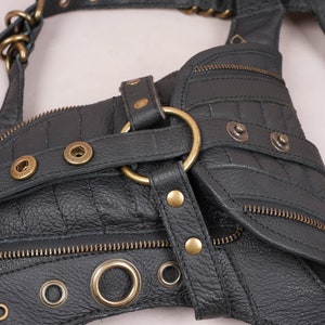 Handmade Leather leg bag / Tied Leg / Adjustable Strap / Motard / Steampunk for Women & Men image 7