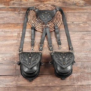 Leather Holster Bag, Festival Holster, Pocket Holster, Steampunk Accessories, Utility Holster, Burning Man Holster