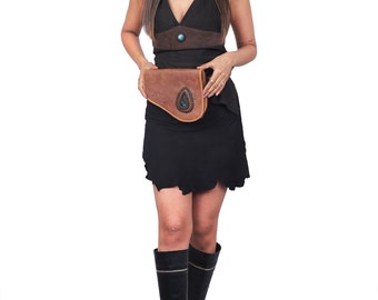 gems stone ,Genuine Leather Hip Bag, Leather Bum Bag, Leather Belt Bag, Leather Pocket Belt