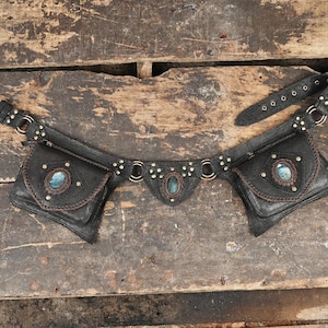 Handmade Leather Waist Bag with Adjustable Belt, Festival Fanny Pack, Leather Hip Bag, Gift for her & Bag for unisex.