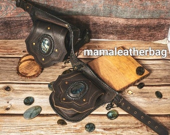 Leather Utility Belt | Festival Pocket Belt | Travel Hip Belt | gift for her 50% discount