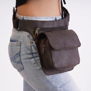 Handmade Leather Waist Bag With Adjustable Belt, Festival Fanny Pack ...