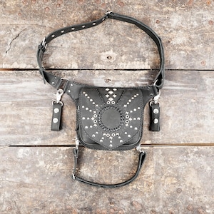 Leather Waist belt with thigh strap || Handcrafted leather utility belt || Utility Leather Thigh Belt || Bohemian style leather belt ||
