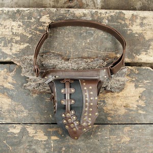Handmade Leather Waist Bag with Adjustable Belt, Festival Fanny Pack, Leather Hip Bag, Utility Leather Belt, for Unisex,
